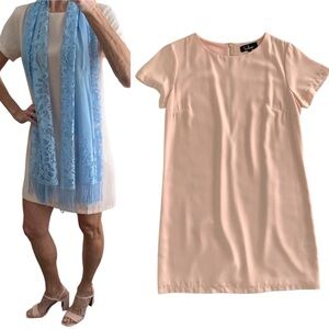 Like New! Lulus Shift Dress Shift And Shout Blush Pink Shift Dress